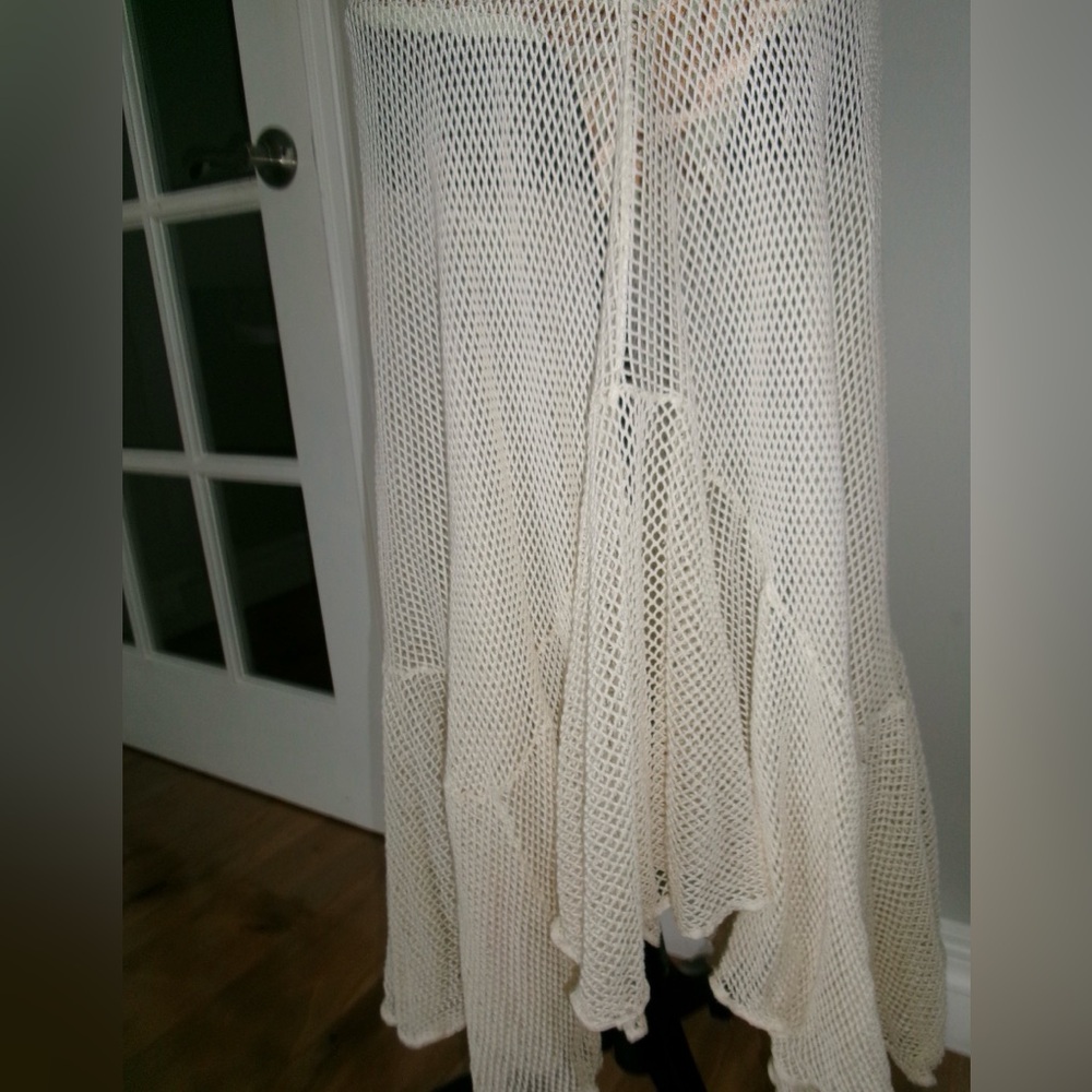 PatBO Sage and Cream Palmera Netted Backless Beach Dress - Picture 7 of 7